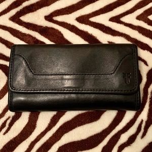 Black Melissa Trifold Wallet *matching satchel also listed*